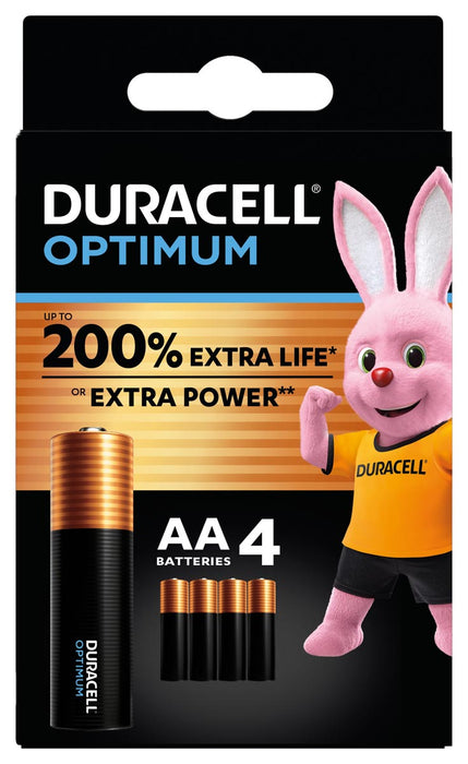 Duracell Optimum AA-batterij, 4 stuks in blisterverpakking