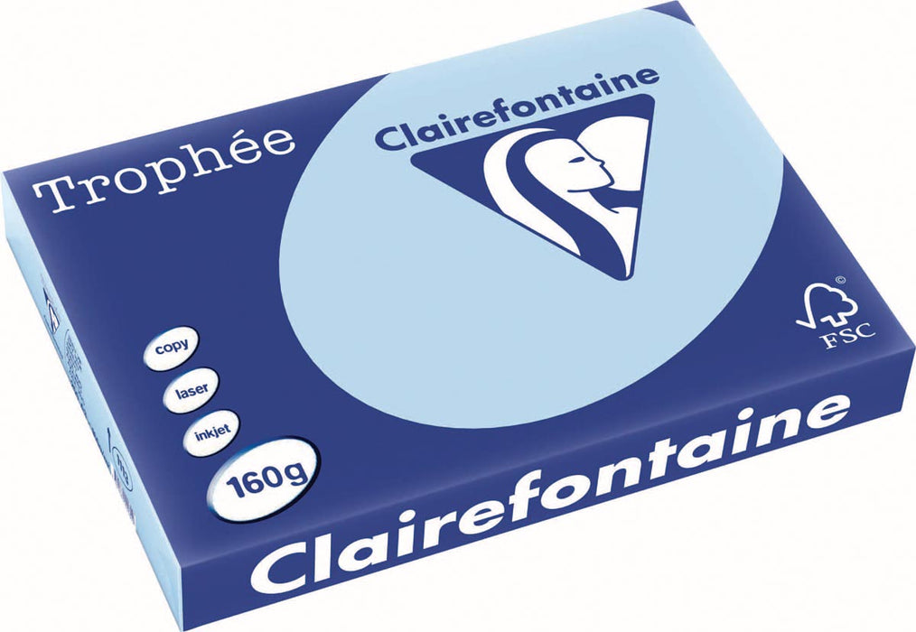 Clairefontaine Trophée Pastel, A3, 160 g, 250 vel, blauw 4 stuks