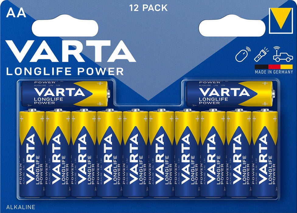 Varta batterij Longlife Power AA, 12 stuks in blisterverpakking