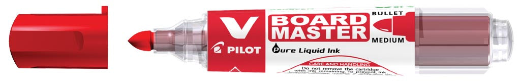 Pilot whiteboardmarker V-Board Master M, medium 2,3 mm, rood 10 stuks