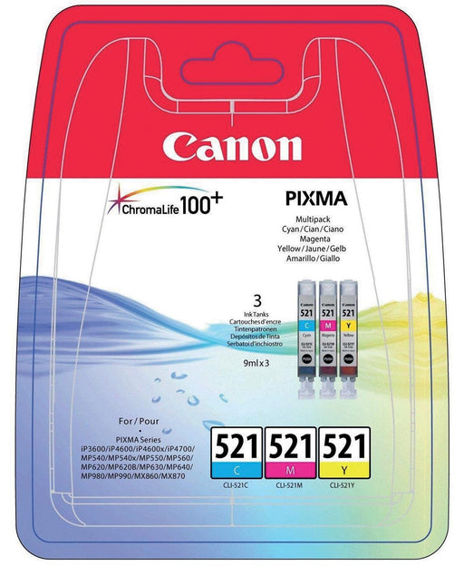 Canon inktcartridge CLI-521, 446 pagina's, OEM 2934B010, 3 kleuren 24 stuks, OfficeTown