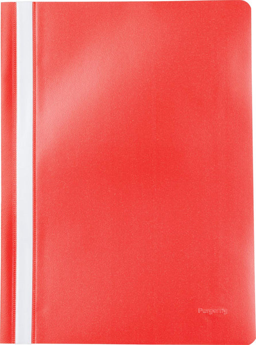 Snelhechtmap Pergamy, A4-formaat, PP, 5 stuks, rood