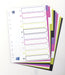 OXFORD MyColour tabbladen, formaat A4, uit gekleurde PP, 11-gaatsperforatie, 10 tabs 20 stuks, OfficeTown