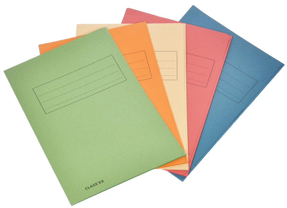 Dossiermap Class'ex, 3 kleppen ft 23,7 x 34,7 cm (voor ft folio), geassorteerde kleuren 50 stuks