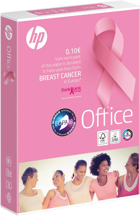 HP Office Pink Ream kopieerpapier, ft A4, 80 g, pak van 500 vel 5 stuks, OfficeTown