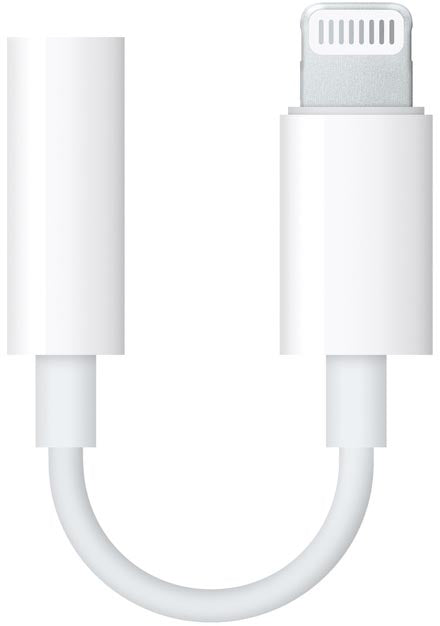 Apple Lightning (8-pins) naar 3,5 mm koptelefoonadapter, wit