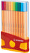 STABILO point 88 fineliner, Colorparade, rood-oranje doos, 20 stuks in geassorteerde kleuren 10 stuks, OfficeTown