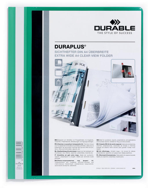 Durable personaliseerbare snelhechtmap Duraplus groen 25 stuks, OfficeTown