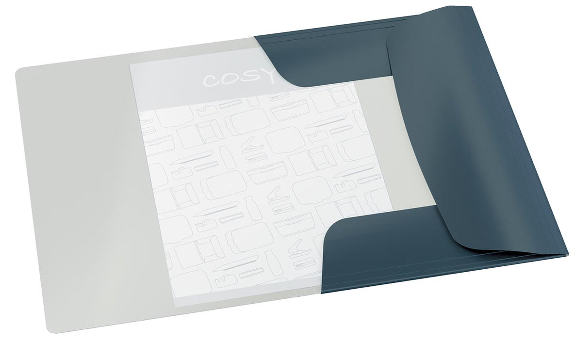 Leitz Cosy map met 3 kleppen en elastosluiting, A4 formaat, fluweel grijs