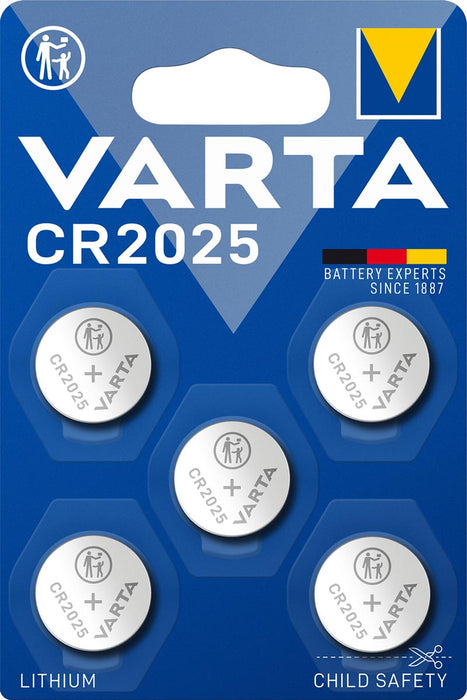Varta Lithium CR2025 Knoopcel, verpakking van 5 stuks