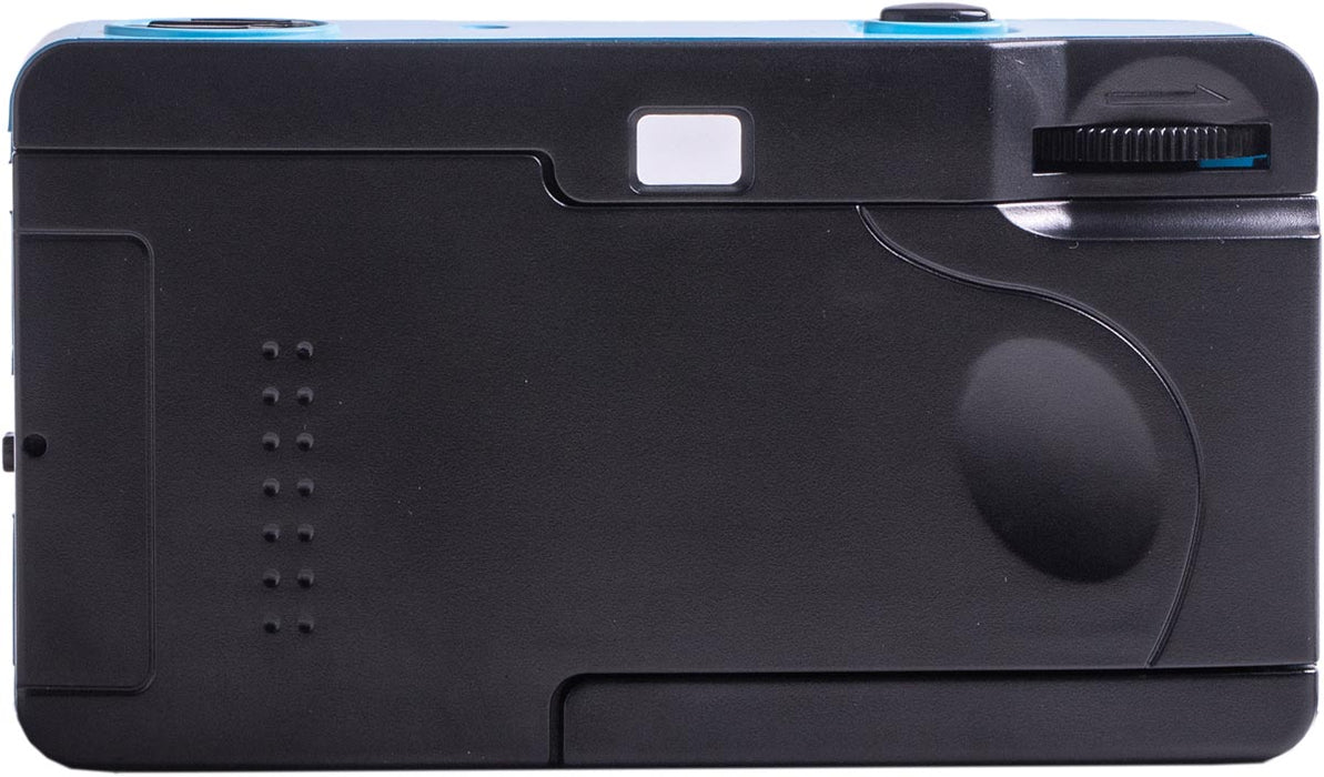 Kodak analoge filmcamera M35, blauw met handmatige filmoproller