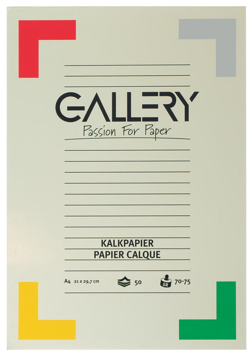 Gallery kalkpapier, ft 21 x 29,7 cm (A4), blok van 50 vel 10 stuks