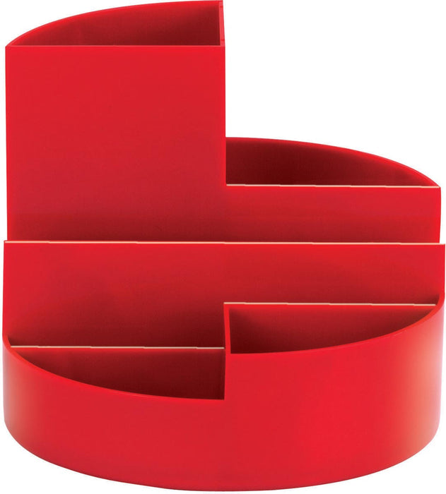 MAUL bureau-organizer pennenhouder Roundbox Ø14x12.5cm, 7 compartimenten, rood