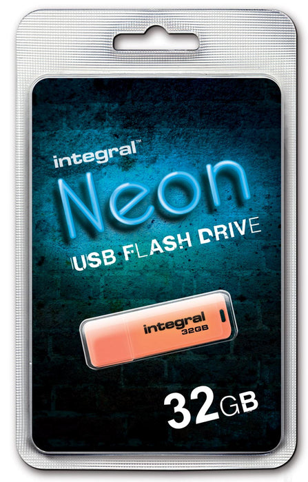 Geheugenstick Neon USB 2.0, 32 GB, oranje