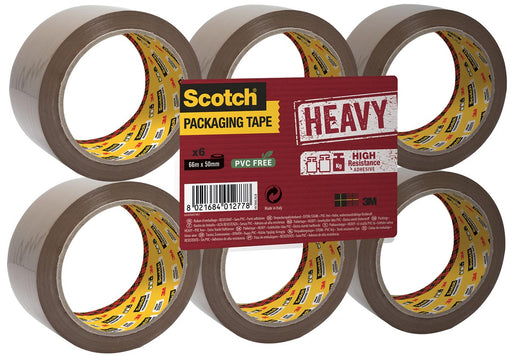 Scotch verpakkingsplakband Heavy, ft 50 mm x 66 m, bruin, pak van 6 stuks 6 stuks, OfficeTown