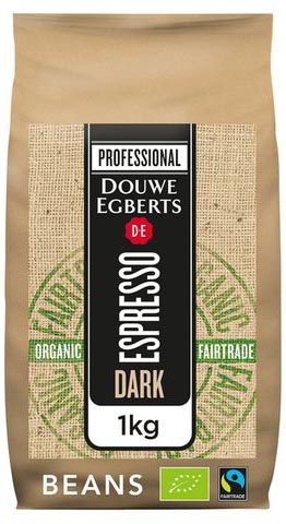 Douwe Egberts espresso donker gebrande koffiebonen, biologisch & fairtrade, 1 kg pak