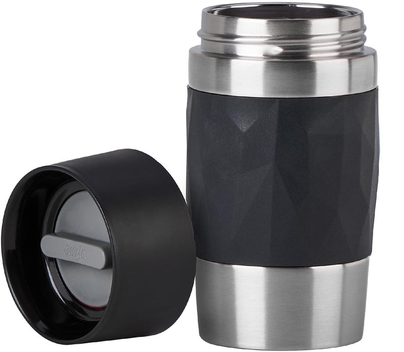 Emsa Reismok Compact thermosbeker, 0,3 l, zwart met 360° drinkopening