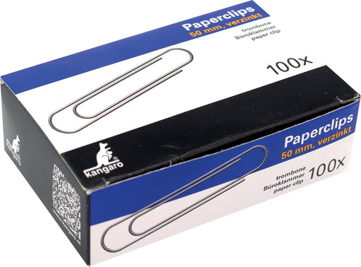 Kangaro papierklemmen 50 mm rond verzinkt, doos 100 stuks 10 stuks, OfficeTown