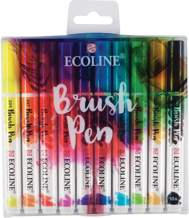 Talens Ecoline Brush pen, etui met 10 stuks in geassorteerde kleuren