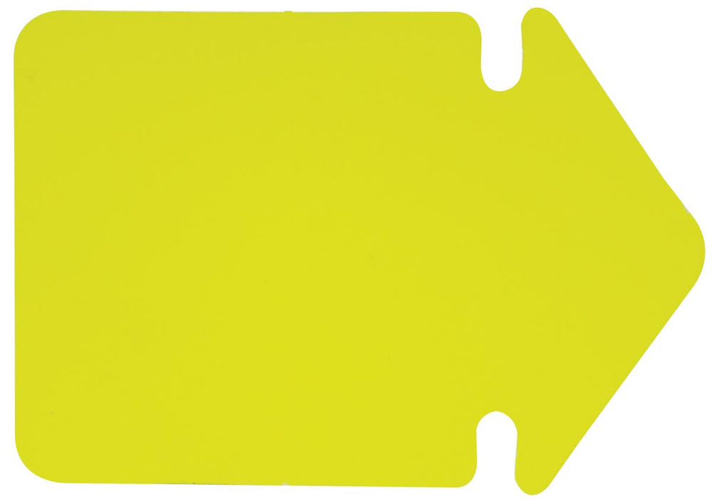 Fluokarton etiketten, 24 cm, fluo geel (pijlen)