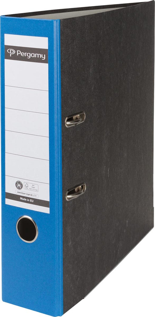 Pergamy ordner,  voor ft A4, uit karton, rug van 8 cm, gewolkt blauw 20 stuks, OfficeTown
