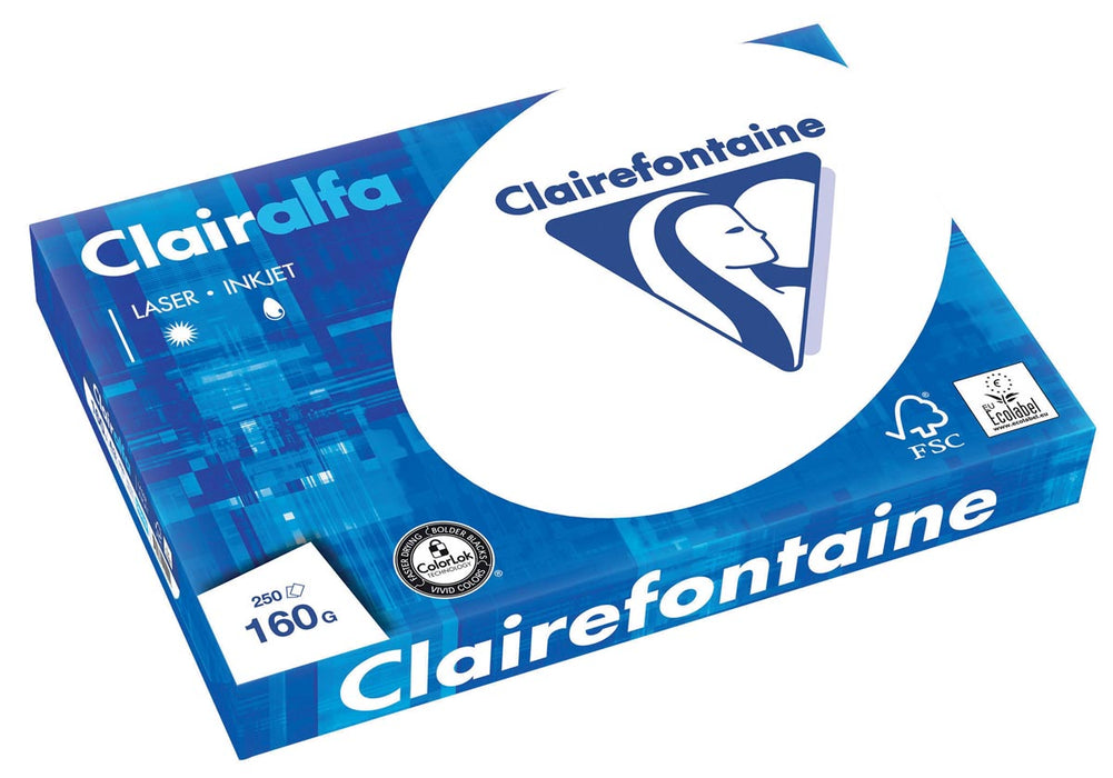 Clairefontaine Clairalfa presentatiepapier A3, 160 g, pak van 250 vel 4 stuks