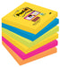 Post-it Super Sticky notes Carnival, 90 vel, ft 76 x 76 mm, pak van 6 blokken 12 stuks, OfficeTown