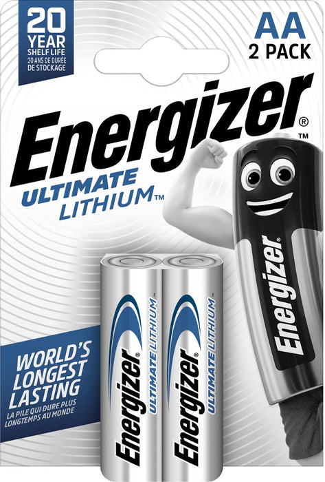 Energizer Lithium AA-batterijen, 2 stuks in blisterverpakking