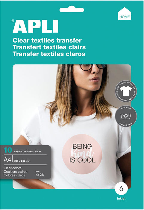 Transferpapier voor lichte of witte textiel voor T-shirts, pakket met 10 vellen