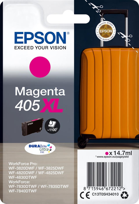 Epson inktcartridge 405XL, 1.100 pagina's, OEM C13T05H34010, magenta