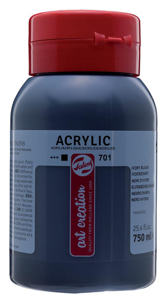 Talens Art Creation acrylverf flacon 750 ml, ivoorzwarige variant