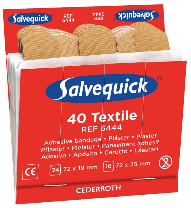 Salvequick navulling voor pleisterautomaat, elastische pleisters, pak van 6 navullingen 10 stuks, OfficeTown