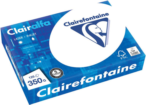Clairefontaine Clairalfa presentatiepapier ft A4, 350 g, pak van 125 vel 4 stuks, OfficeTown