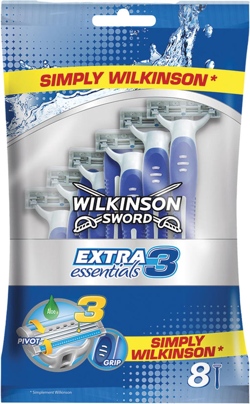 Wilkinson Extra 3 Essentials scheermes, pak van 8 stuks 20 stuks, OfficeTown