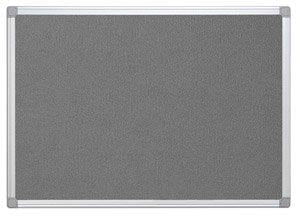Textielbord Q-CONNECT met aluminium frame 90 x 60 cm in het grijs