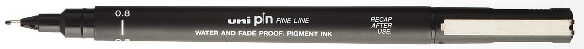 Uni Pin fineliner met ronde punt, 0,8 mm, zwart