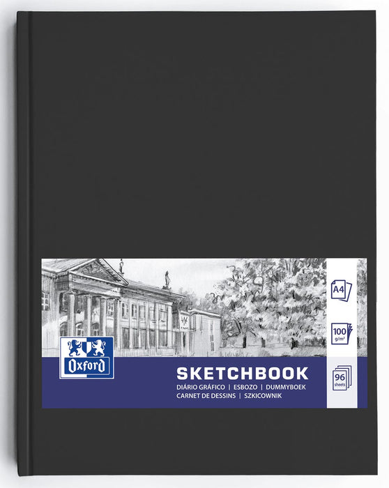 Oxford Sketchbook dummy boek, 96 vellen, 100 g/m², formaat A4, zwart, 5 stuks