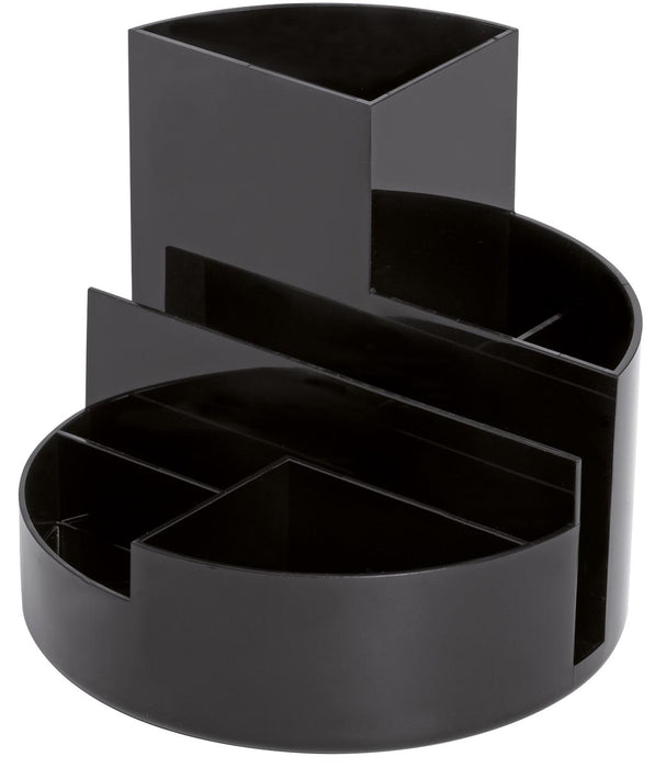 MAUL bureau-organizer pennenbak Roundbox Ø14x12.5cm, 7-vakken, 85% gerecycled kunststof zwart
