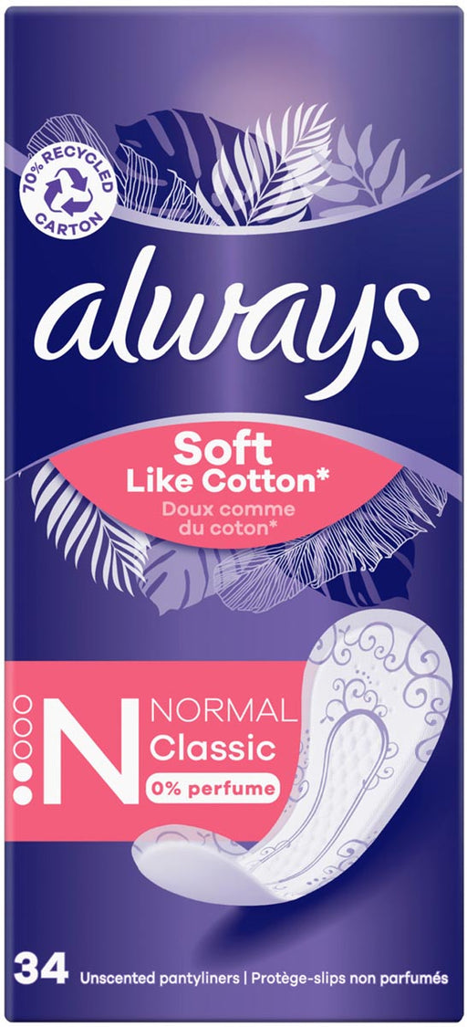 Always Soft Like Cotton inlegkruisje Normal Classic, pak van 34 stuks 8 stuks, OfficeTown