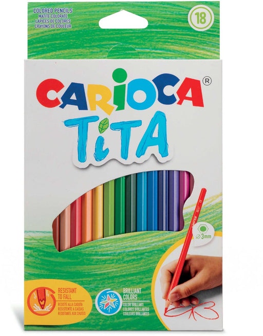 Carioca kleurpotlood Tita, 18 stuks in een kartonnen etui 8 stuks, OfficeTown