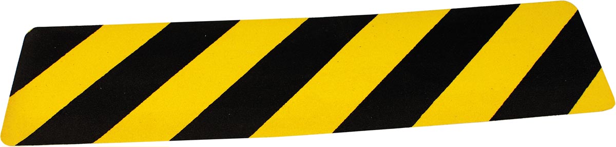 Vloersticker anti-slip, geel/zwart, zelfklevend 15 x 61 cm