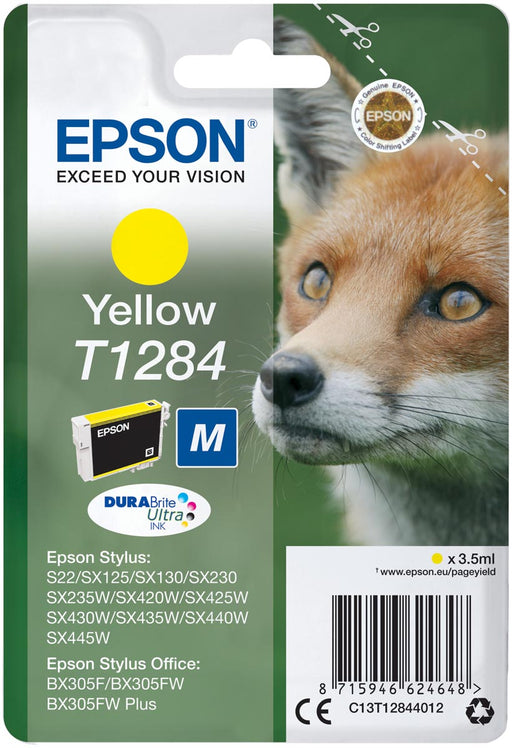 Epson inktcartridge T1284, 225 pagina's, OEM C13T12844012, geel 10 stuks, OfficeTown