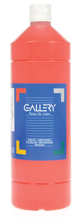 Gallery plakkaatverf op waterbasis, 1 liter flacon, lichtrood