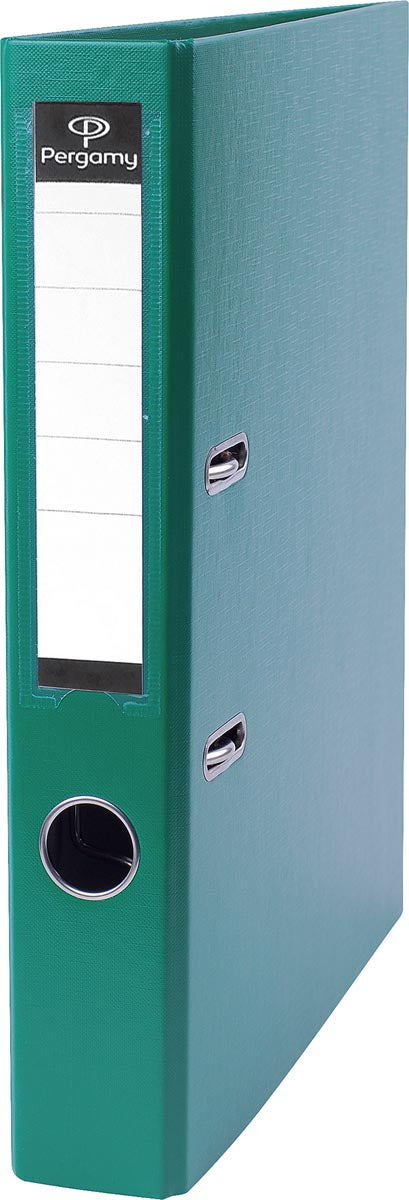 Pergamy ordner, voor ft A4, uit PP en papier, zonder beschermrand, rug van 5 cm, groen 25 stuks, OfficeTown