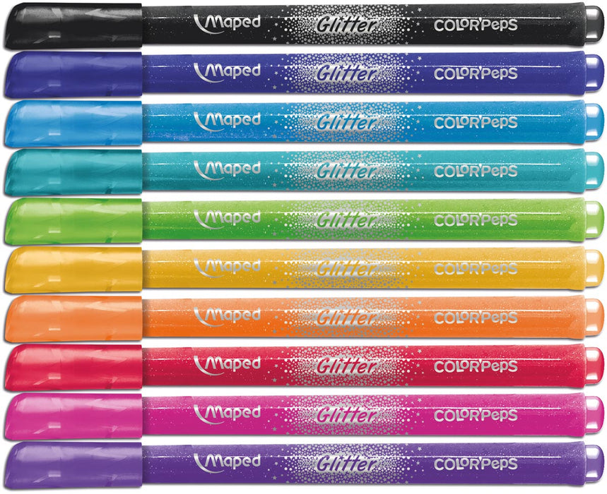 Maped Color'Peps Glitter viltstiften, set van 10 stuks, diverse kleuren