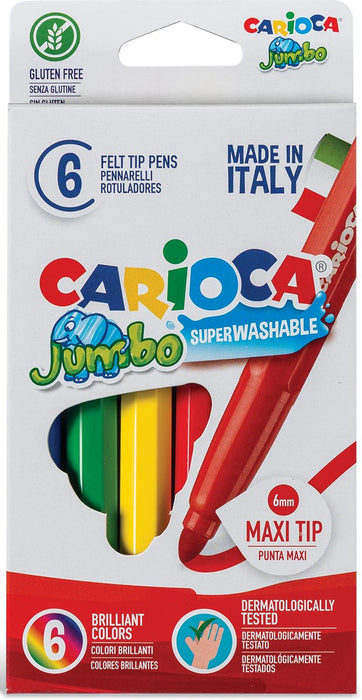 Carioca viltstift Jumbo Superwashable - 6 stiften in een opberghoes van karton