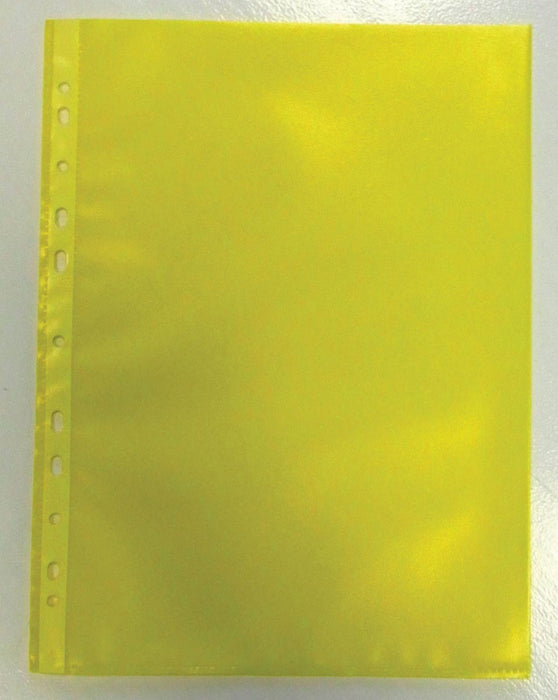 Gele Geperforeerde Showtassen, 80 micron, ft A4, 50 stuks