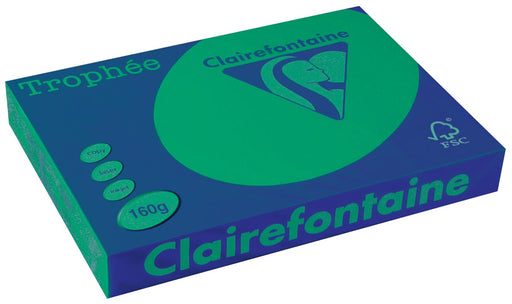 Clairefontaine Trophée Intens, gekleurd papier, A3, 160 g, 250 vel, dennengroen 4 stuks, OfficeTown