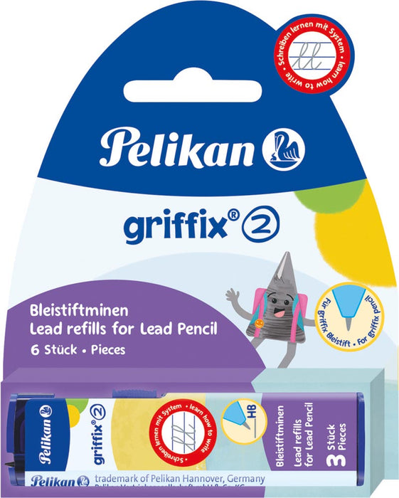 Pelikan Griffix potloodstiften, 2 mm, 2 blisters van elk 3 stuks