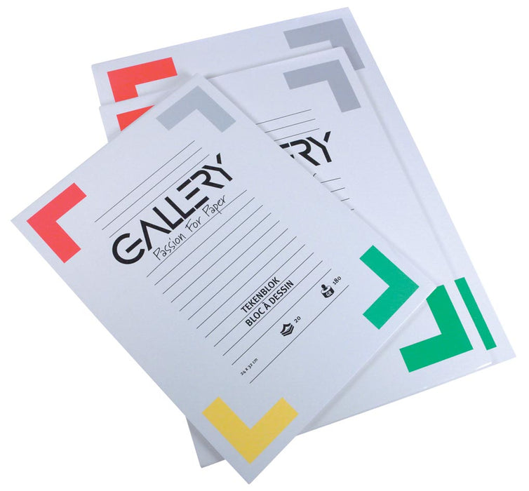 Galerij schetsblok ft 24 x 32 cm, extra stevig houtvrij papier, 190 g/m², blok van 20 vellen